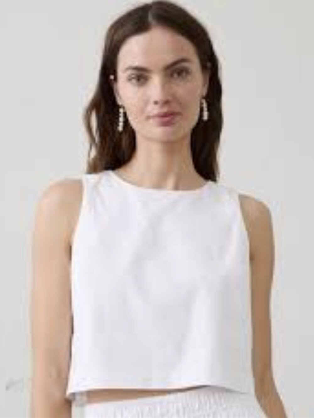 LOFT Sleeveless White Crop Top medium *B